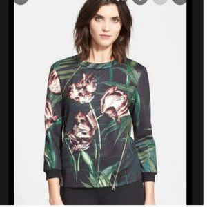 ted baker errin floral print sweater sweatshirt size 3 nwot